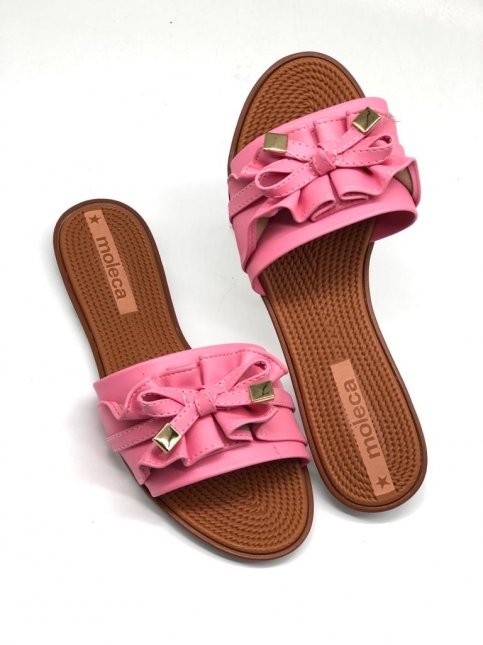 flat moleca 5297.446 rosa areia branco off jeans light turquesa