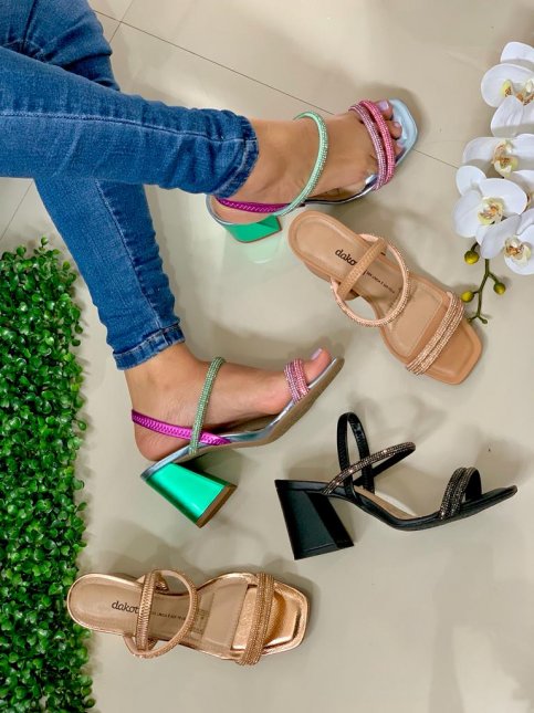 Sandalia Dakota Z9571 flamingo rose preto mousse