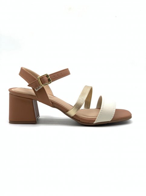 Sandalia Modare 7172.101 Preto Camel Natural creme denin branco off