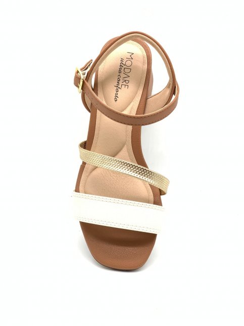 ★ちはる出品 Sandalia Modare 7172.101 Preto Camel Natural creme denin branco off