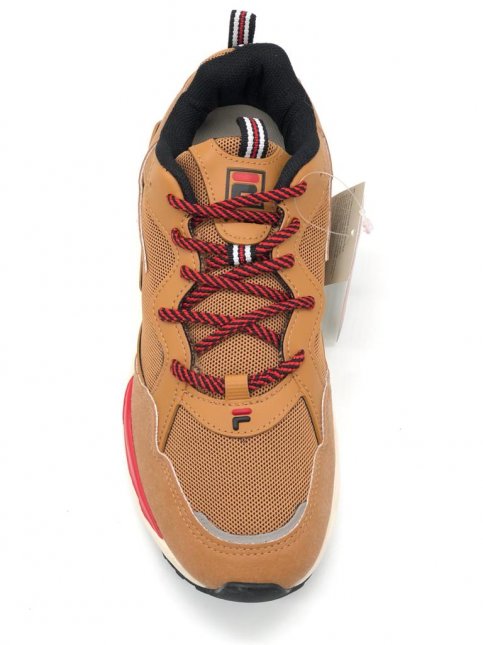 Tenis Fila 11U391X amêndoa preto vermelho