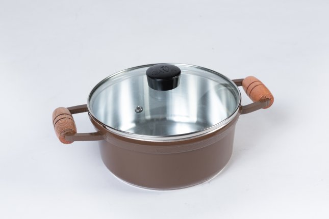 Imagem - Panela Caçarola Aluminio Fundido Marrom 24cm