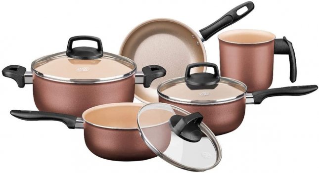 Imagem - Conjunto Panelas Caçarolas Antiaderente Superflon 5 Peças