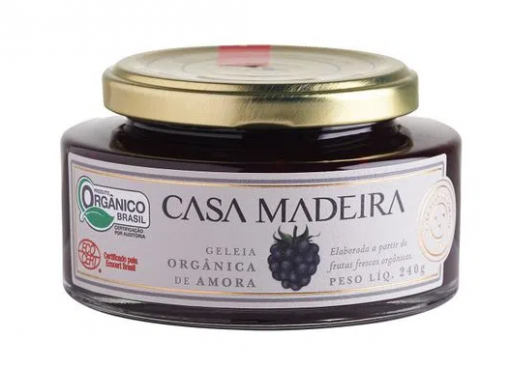 Geleia Orgânica de Amora com Pedaços Casa Madeira 240g