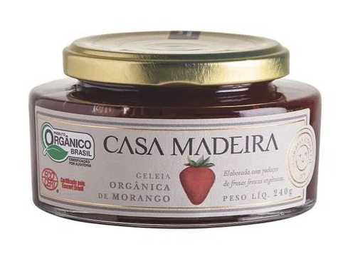 Geleia Orgânica de Morango com Pedaços Casa Madeira 240g