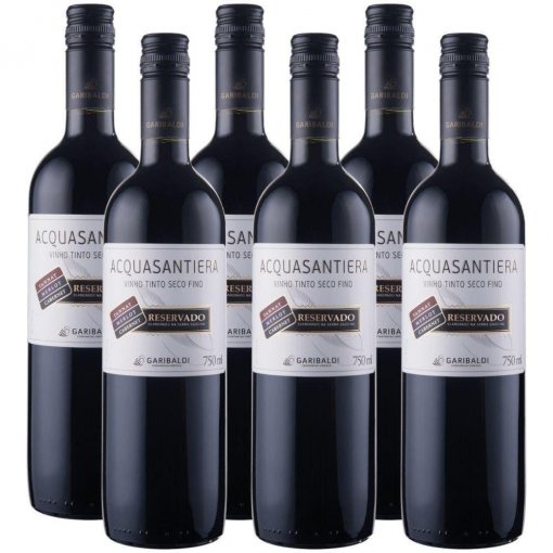 PACK Vinho Garibaldi Acquasantiera Reservado Seco Cabernet Sauv/ Merlot/ Tannat 750ml -( cx c/ 6und)