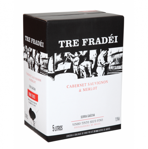 Vinícola Valmarino Vinho Tre Fradéi Bag in Box Cabernet Sauvignon/ Merlot 5L