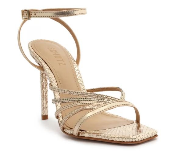 Sandália Schutz Metalizada Dourada Original - GHG17 | Etiqueta Única