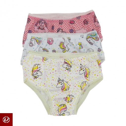 1358) Kit c/3 calcinhas Infantil Sortido Clean Vene