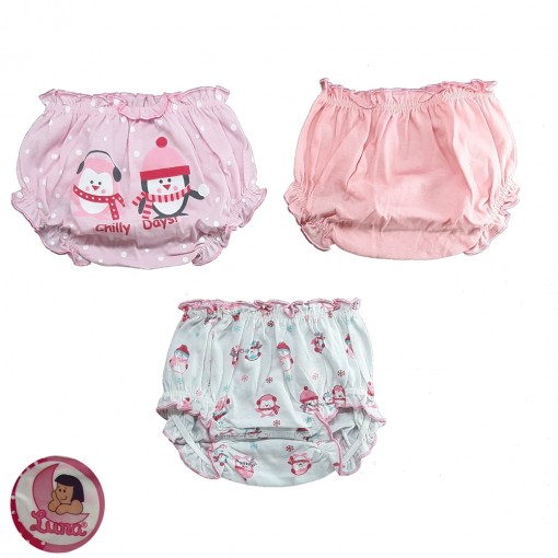 (035) Kit com 3 calcinhas Tipo Fralda SORTIDAS Luna
